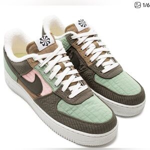 Nike Toasty AF1s Mint Green and Pink Sneakers